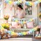 3 Pcs 49 ft Tinsel Garland Decorations Metallic Festooning Garland Glittering Sparkling for Mardi Gras Party Carnival Indoor Outdoor Hanging (Pastel Pink, Blue, Yellow, Easter)